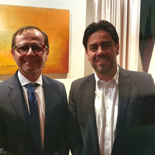El Presidente Ejecutivo Nacional de Asopartes Carlos Andrés Pineda Osorio @cpinedao asiste al encuentro de afiliados 2022 de la Cámara de Industria y Comercio Colombo-Alemana @ahkcolombia . Excelente encuentro con Juan Felipe Bedoya @PorscheColombia @VolkswagenCo