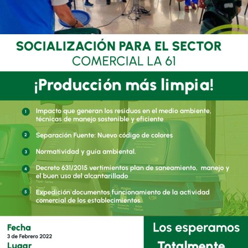 Socialización para el sector comercial la 61